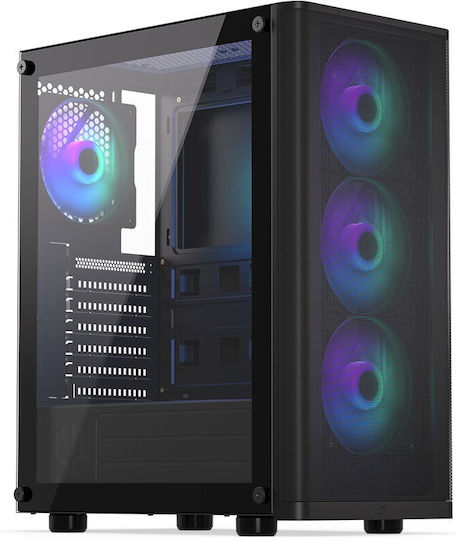 Endorfy Ventum 200 ARGB Gaming Midi Tower Computer Case with Side Window Black