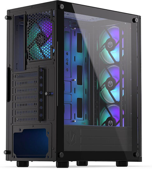 Endorfy Ventum 200 ARGB Gaming Midi Tower Computer Case with Side Window Black