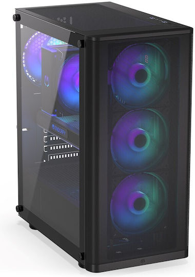 Endorfy Ventum 200 ARGB Gaming Midi Tower Computer Case with Side Window Black