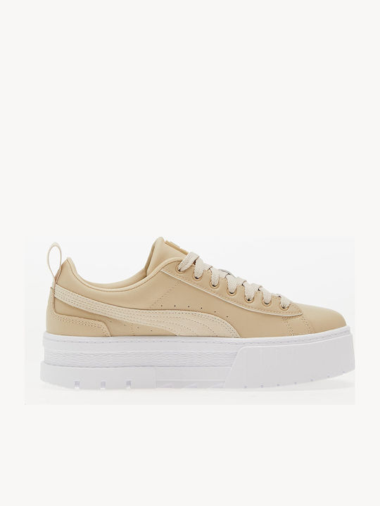 Mayze Lth Women's Flatforms Sneakers Beige