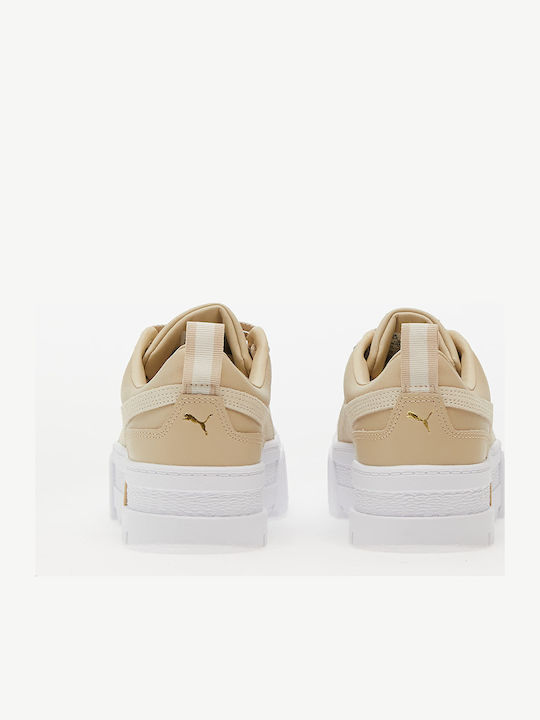 Mayze Lth Women's Flatforms Sneakers Beige