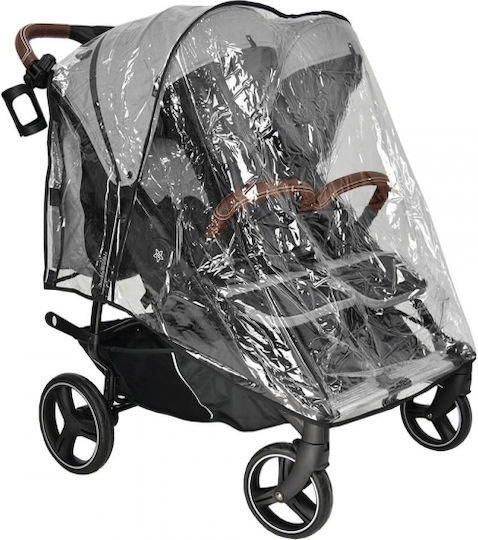 Bebe Stars Double Trouble Количка за близнаци Подходяща за Новоредено Сива 12.5kg