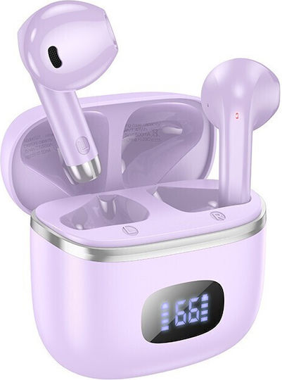 Hoco EQ1 Earbud Bluetooth Handsfree Earphones with Charging Case Purple