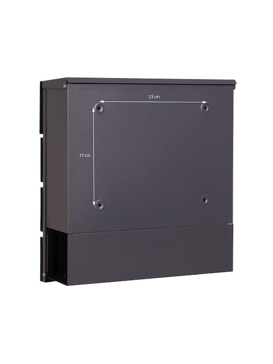 Външна Пощенска Кутия Металик в Сив Цвят 37x36.5x11см