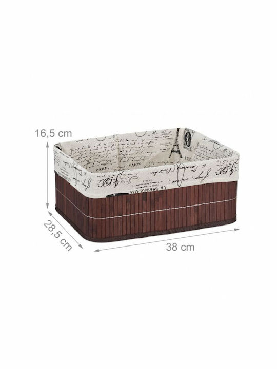 Relaxdays Coș de Depozitare Bambus Maro 16.5x38x28.5cm 1buc