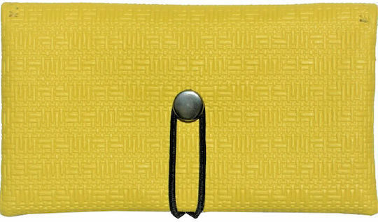 Simona Tobacco Pouch with Wrap-Around Cord 16x10cm Yellow