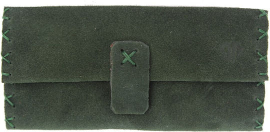 PO.S Lederne Tabaktasche Grün mit Verschluss 17x8cm