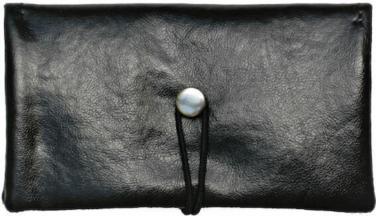 Simona Tobacco Pouch with Wrap-Around Cord 16x10cm Black