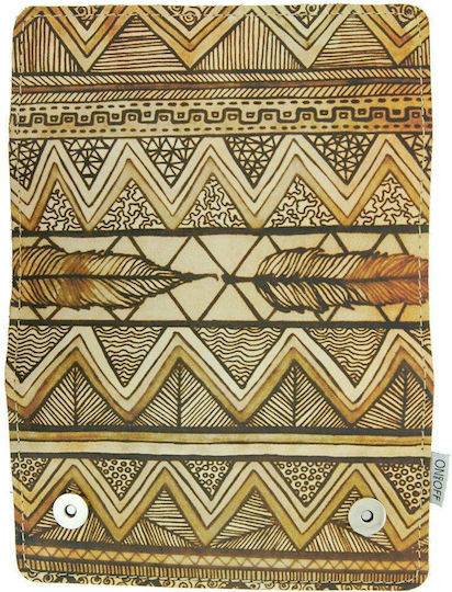 Tobacco Pouch Made of Artificial Leather Yellow with Magnet Closure 16x8.5cm