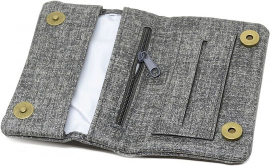 Monte Tobacco Pouch With Snap Closure 12x9cm Gray