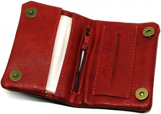 Monte Tobacco Pouch With Snap Closure 12x9cm Red