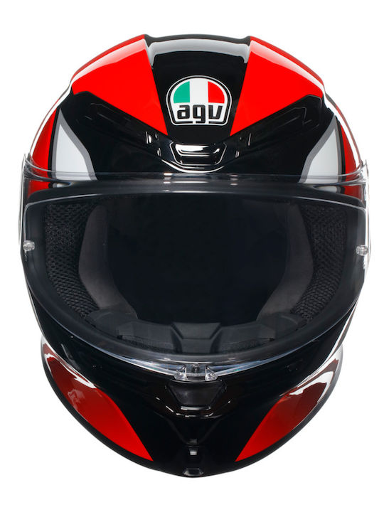 AGV K6 S E2206 Hyphen Black/Red/White Κράνος Μηχανής Full Face 1220gr με Pinlock