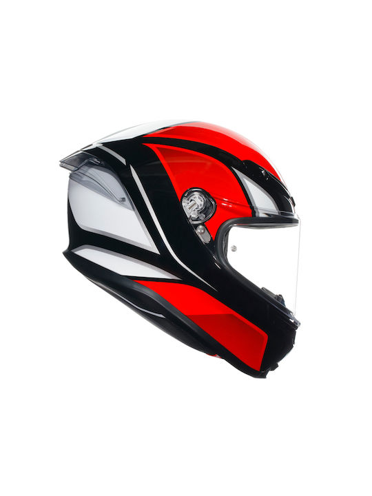 AGV K6 S Hyphen Black/Red/White Κράνος Μηχανής Full Face 1220gr με Pinlock