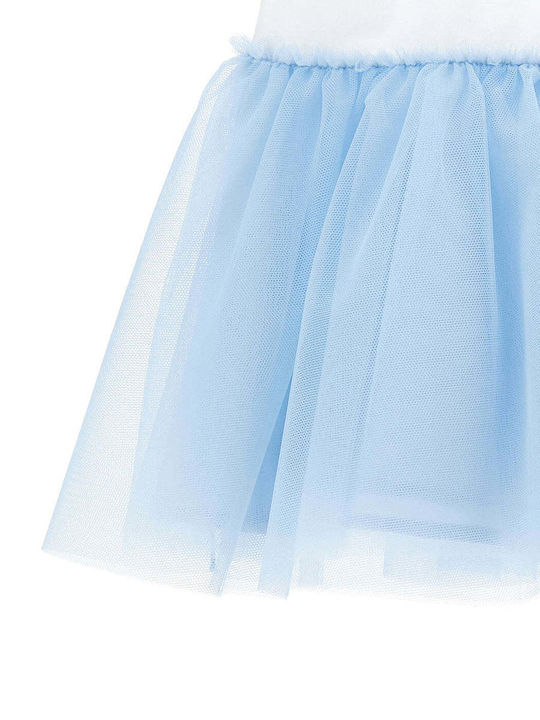 Monnalisa Kids Dress Short Sleeve Light Blue