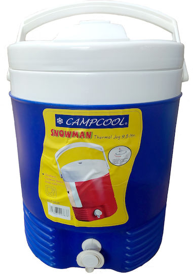 Campcool Snowman Thermosflasche Behälter mit Wasserhahn Thermos Kunststoff 9,5 l Rote