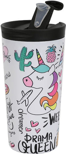 I-Total iDrink Graphics Ποτήρι Θερμός Ανοξείδωτο BPA Free 350ml Πολύχρωμο με Επιστόμιο
