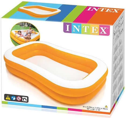 Intex Mandarin Swim Center Παιδική Πισίνα 600lt Φουσκωτή 229x147x46εκ. Πορτοκαλί