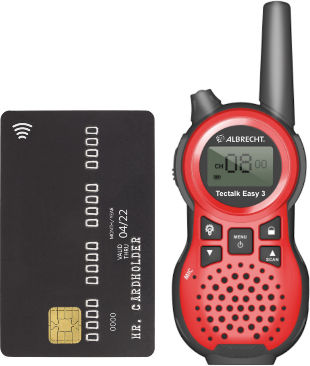 Albrecht Tectalk Easy 3 Funkgerät PMR 0.5W mit Monochromdisplay Set 2Stück In Rot Farbe
