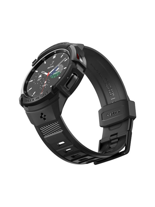 Spigen Rugged Armor Pro Silicone Case in Black color for Galaxy Watch6 Classic 47mm