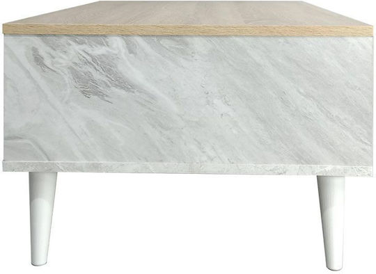 Rectangular Central Coffee Table Moses Wooden Beige 90x54x37.5 cm