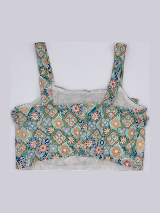Παιδικό Crop Top Αμάνικο Πολύχρωμο