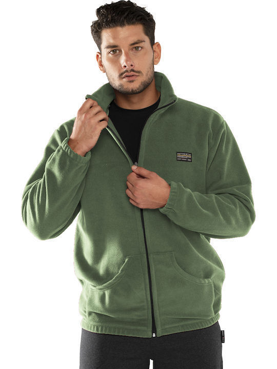 Bodymove Men's Sweatshirt Jacket with Pockets Khaki