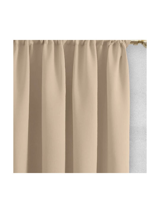 Lino Home Curtain with Pencil Pleat Basko Taupe 150x240cm