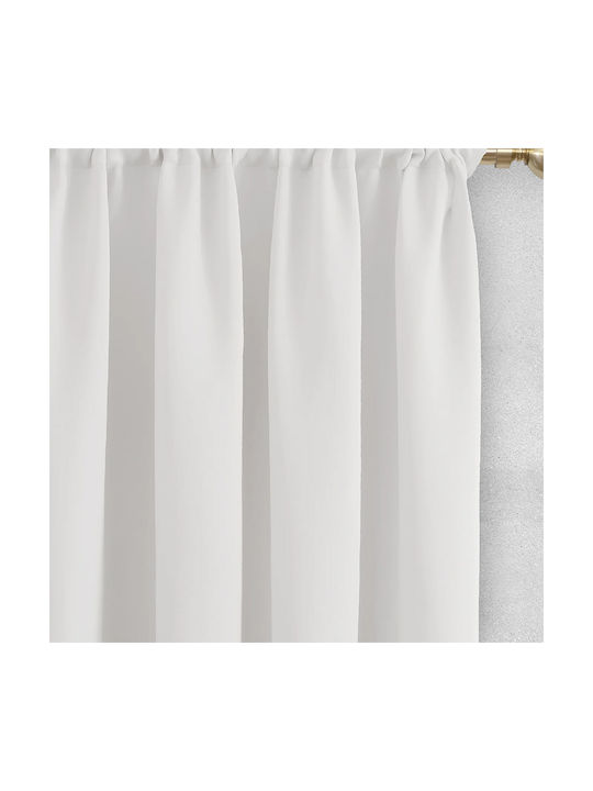 Lino Home Curtain with Pencil Pleat Basko White 150x240cm