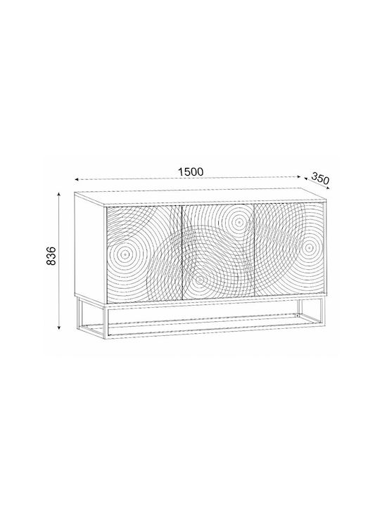 Μπουφές Themis Ξύλινος Μπεζ 150x35x83.6cm
