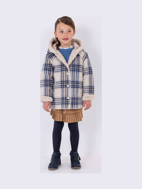 Kinder Mantel Kurz Beidseitig mit Futter & Kapuze Navy blue.