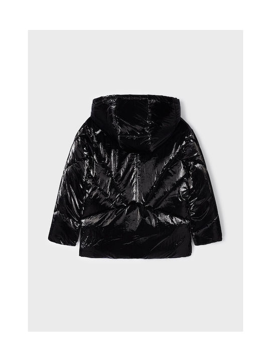 Mayoral Girls Quilted Coat Black with Ηood