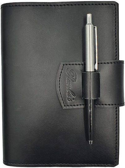 ByLeather Notizbuch 150 Blätter mit Stifthalter Schwarz
