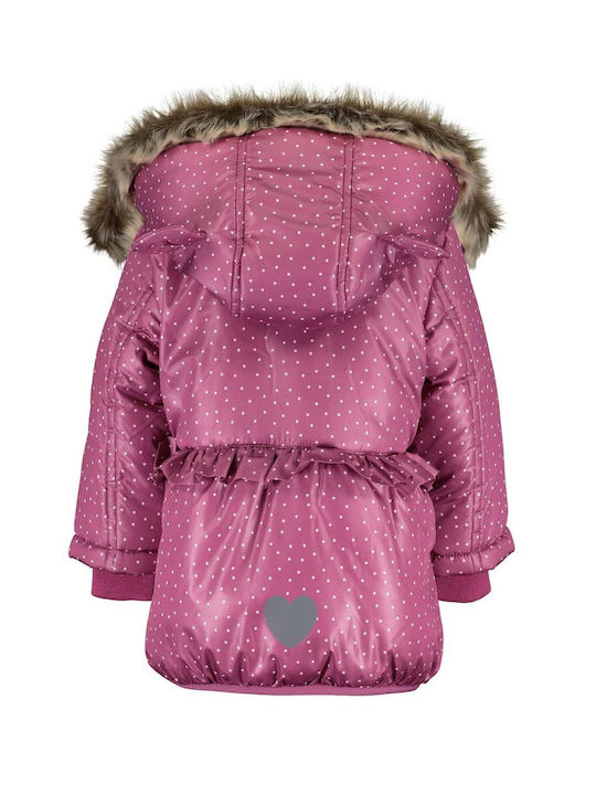 Kinder Parka Kurz mit Futter & Kapuze Rosa