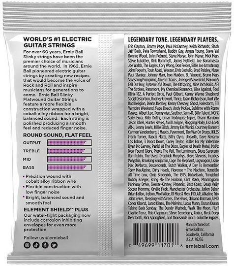 Ernie Ball Flatwound 2590 Σετ Χορδών Cobalt Ηλεκτρικής Κιθάρας 11 - 48"