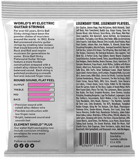 Ernie Ball 2593 Super Slinky Flatwound Σετ Χορδών Cobalt Ηλεκτρικής Κιθάρας 9 - 42"