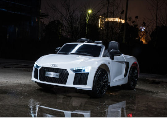 Audi R8 Spyder Cu Un Loc Cu Telecomandă Licențiat 12 Volți Alb