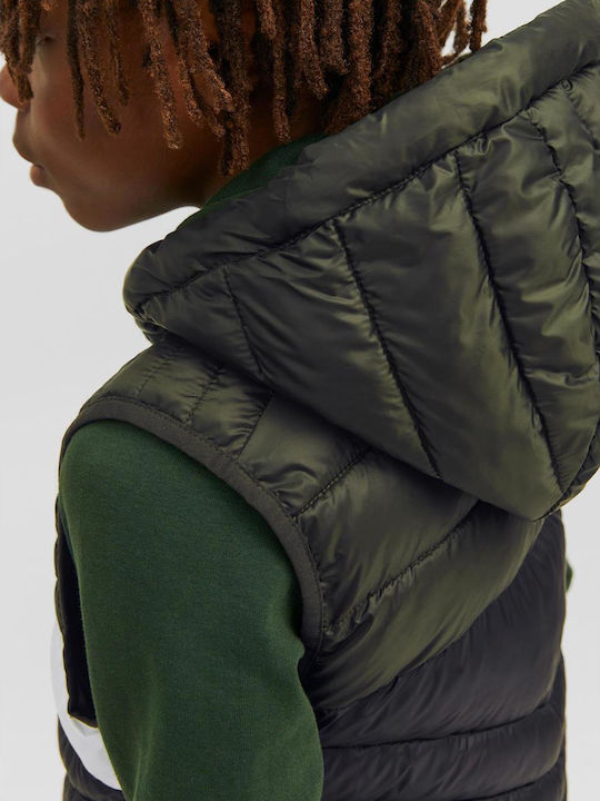 Kinder Steppjacke Ärmellos Kurz mit Kapuze Mehrfarbig