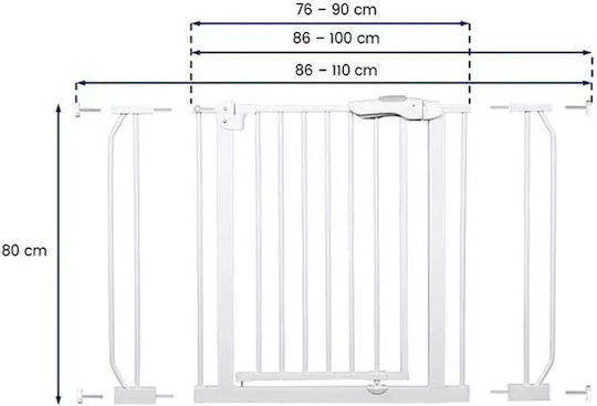 Lionelo Truss Slim Foldable Security Door Simple Placement made of Metal in White Color 105x78cm 1pcs