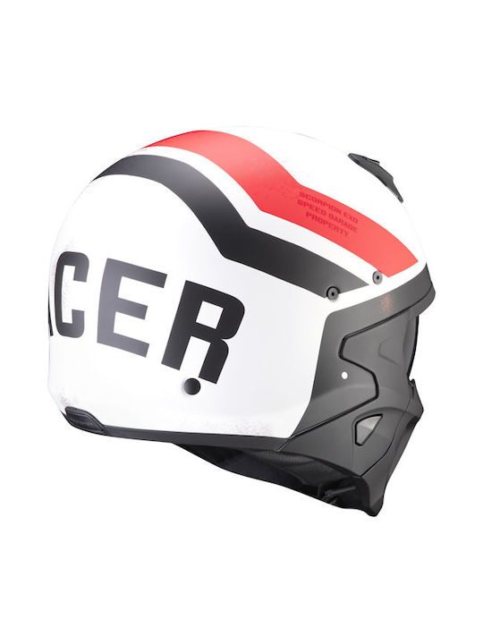 Scorpion Covert-X Solid T-Rust Helmet Matte White/Red Κράνος Μηχανής Modular ECE 22.05
