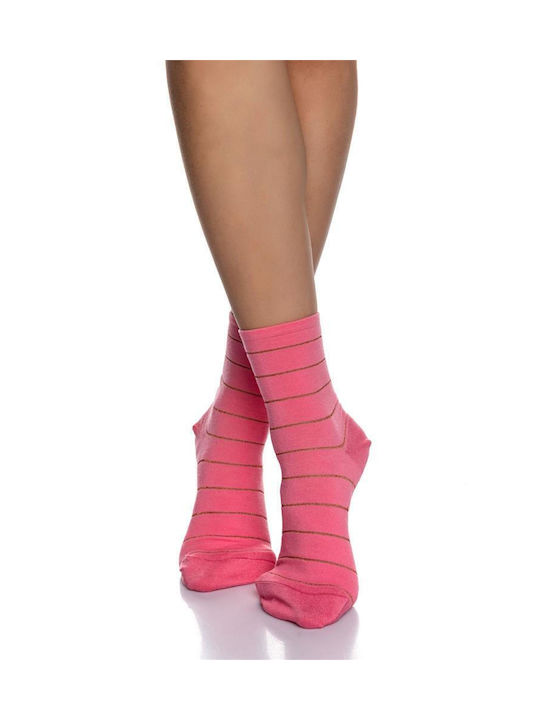 Inizio Damen Gemusterte Socken Rosa 1Pack