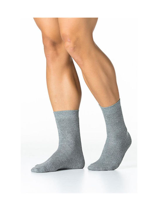 Inizio Men's Solid Color Socks Gray