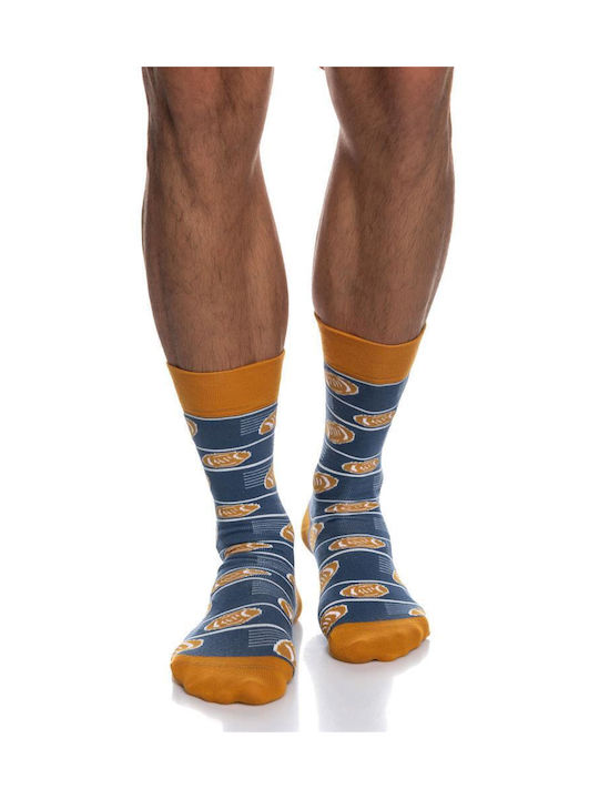 Inizio Men's Patterned Socks Blue