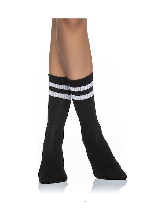 Inizio Damen Einfarbige Socken Schwarz 1Pack