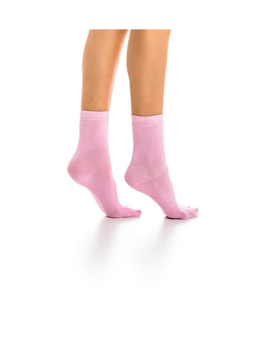 Inizio Damen Einfarbige Socken Rosa 1Pack