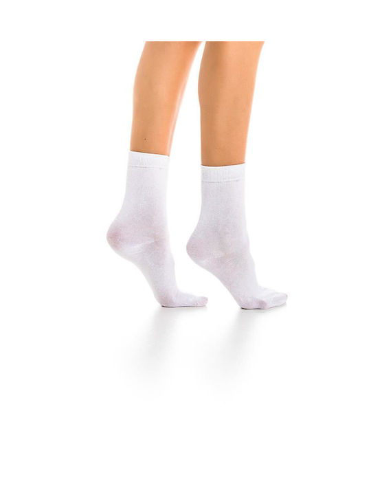 Inizio Women's Solid Color Socks White