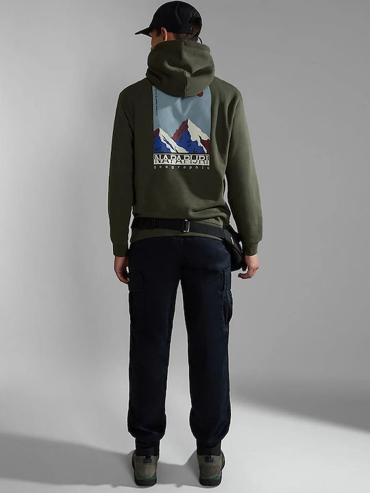 Napapijri Men's Sweatshirt with Hood and Pockets Green