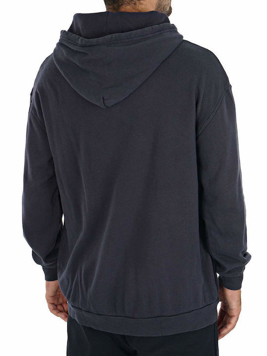 American Vintage Men's Sweatshirt with Hood and Pockets Navy Blue