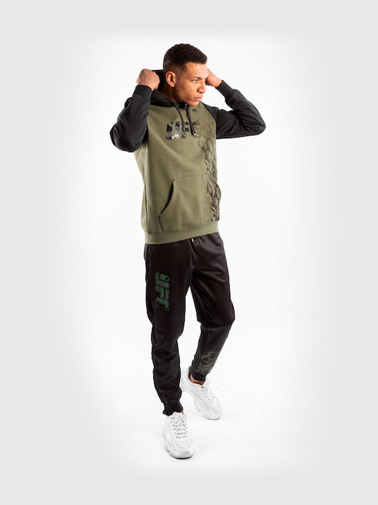 Venum Herren Sweatshirt mit Kapuze und Taschen Khaki