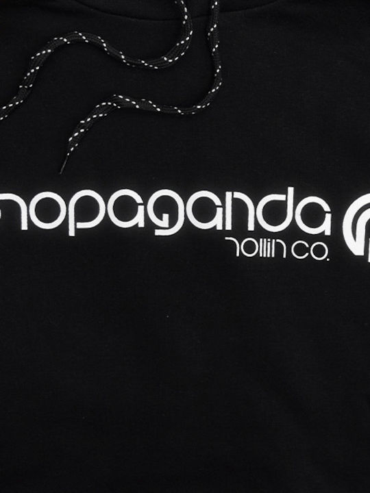 Propaganda Men's Sweatshirt with Hood and Pockets Black