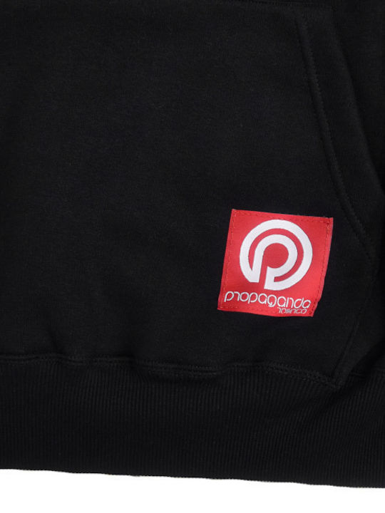 Propaganda Men's Sweatshirt with Hood and Pockets Black